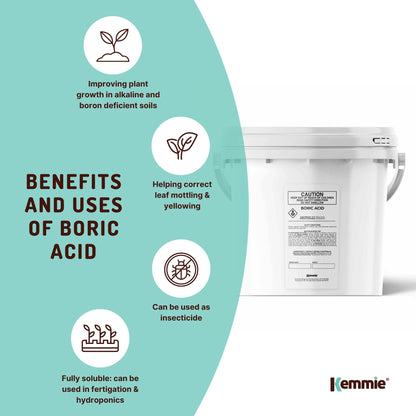 Boric Acid Powder Bucket - High Purity Fully Soluble Granules - Pest Ant Bulk