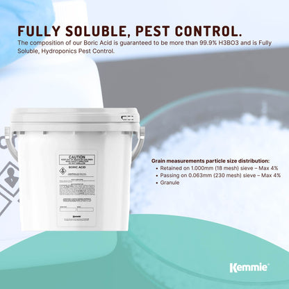 Boric Acid Powder Bucket - High Purity Fully Soluble Granules - Pest Ant Bulk
