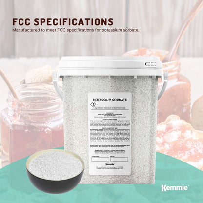 Kemmie 500g Potassium Sorbate Granules E202 Preservative Cosmetic Brewing Tub