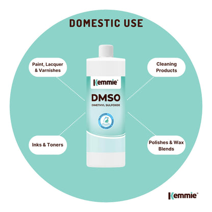 Kemmie DMSO Liquid 99.9% Pure -  USP Grade Dimethyl Sulfoxide Solvent