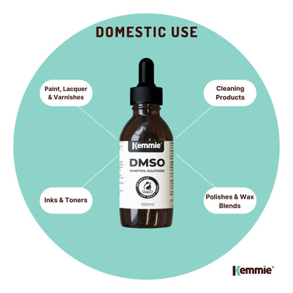 Kemmie 100ml DMSO Liquid 99.9% - Pure USP Grade Dimethyl Sulfoxide Dropper