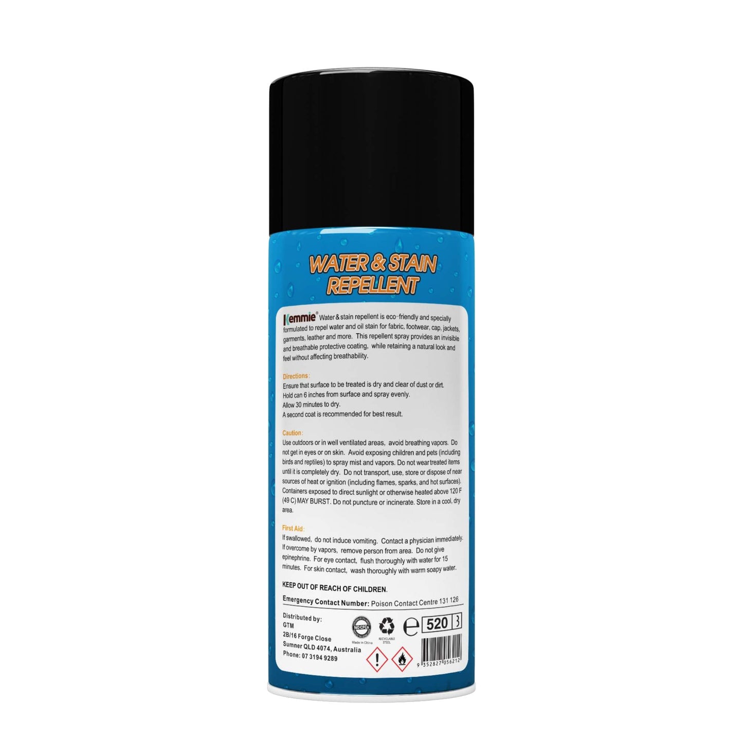 Kemmie 212g Water and Stain Repellent Spray for Shoes Suede Leather and Fabric