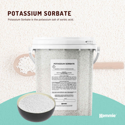 Kemmie 500g Potassium Sorbate Granules E202 Preservative Cosmetic Brewing Tub