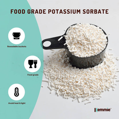 Kemmie 500g Potassium Sorbate Granules E202 Preservative Cosmetic Brewing Tub