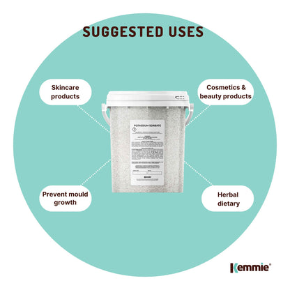 Kemmie 500g Potassium Sorbate Granules E202 Preservative Cosmetic Brewing Tub