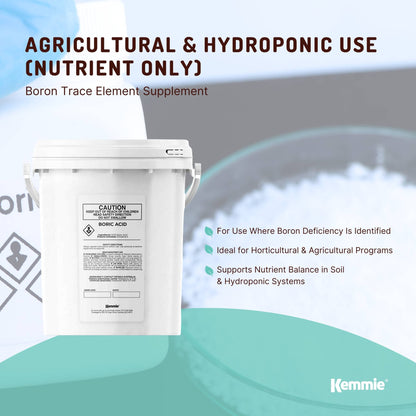 Kemmie Boric Acid Powder 99.9% Pure Tubs - Soluble Orthoboric Acid H3BO3
