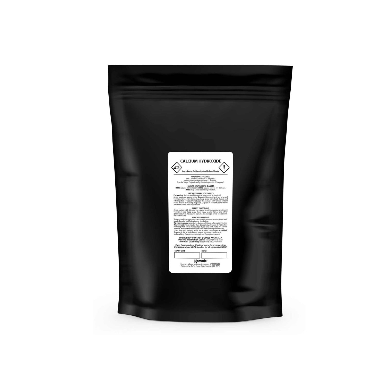 Kemmie Calcium Hydroxide Powder Bags - Food Grade Pickling Lime FCC Bulk