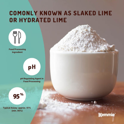 Kemmie Calcium Hydroxide Powder Bags - Food Grade Pickling Lime FCC Bulk