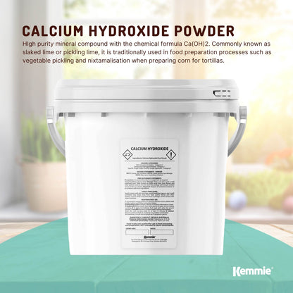 Kemmie Calcium Hydroxide Powder Food Grade FCC Pickling Lime Tubs
