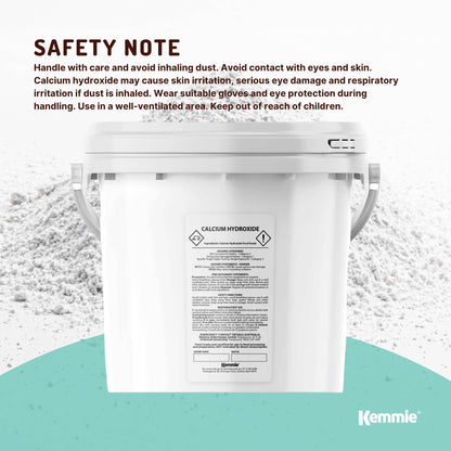Kemmie Calcium Hydroxide Powder Food Grade FCC Pickling Lime Tubs