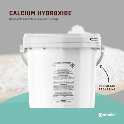 Kemmie Calcium Hydroxide Powder Food Grade FCC Pickling Lime Tubs