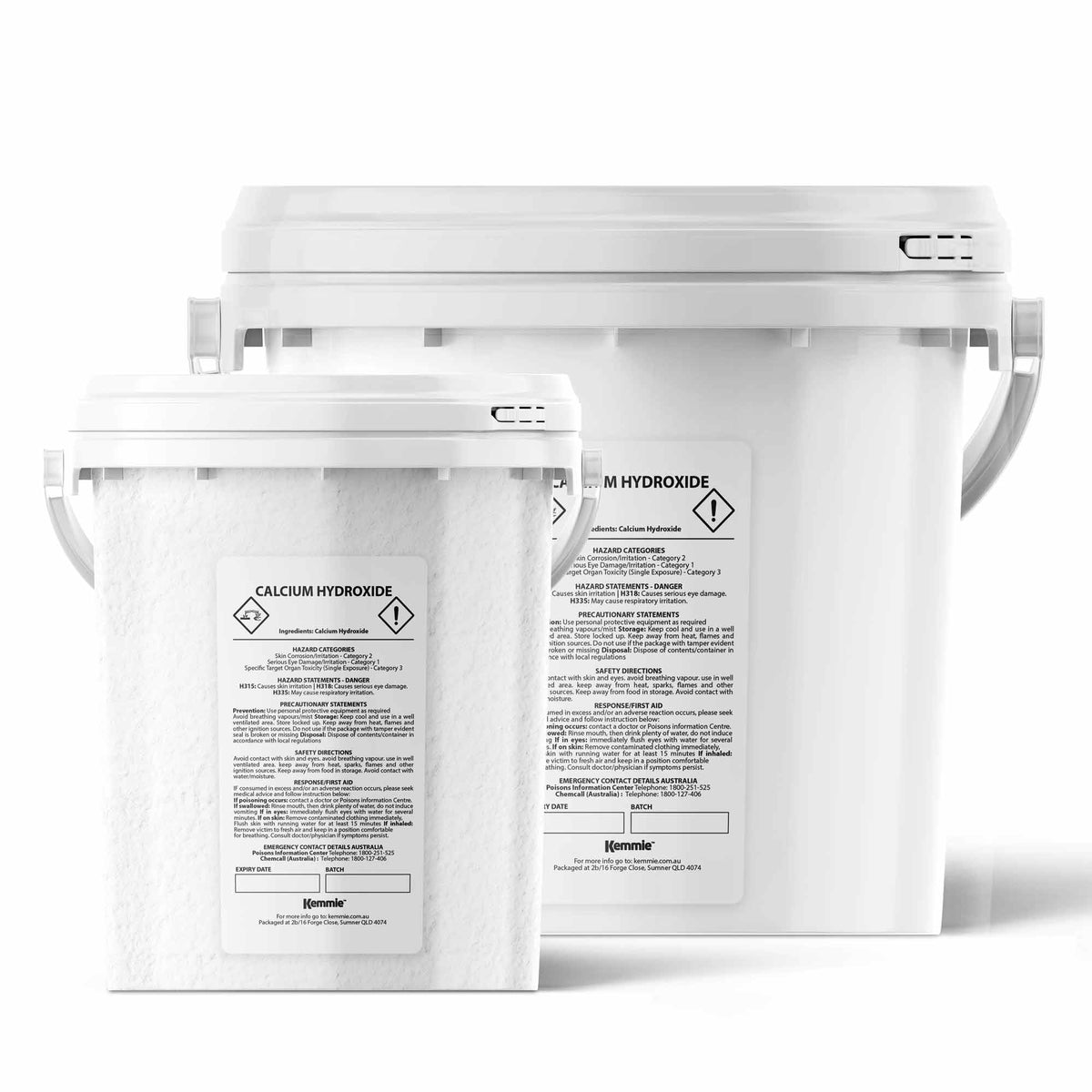 Kemmie Calcium Hydroxide Powder Food Grade FCC Pickling Lime Tubs
