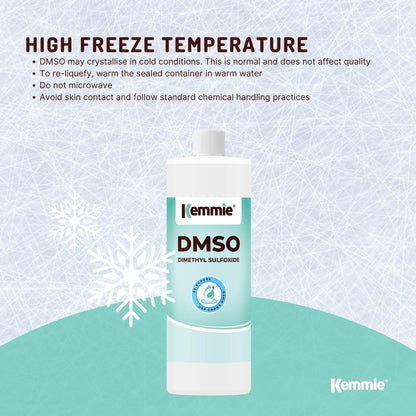 Kemmie DMSO Liquid 99.9% Pure - USP Grade Dimethyl Sulfoxide Solvent