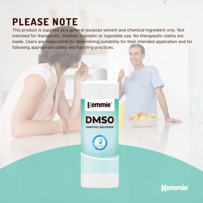 Kemmie DMSO Liquid 99.9% Pure - USP Grade Dimethyl Sulfoxide Solvent