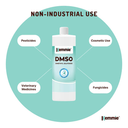 Kemmie DMSO Liquid 99.9% Pure - USP Grade Dimethyl Sulfoxide Solvent