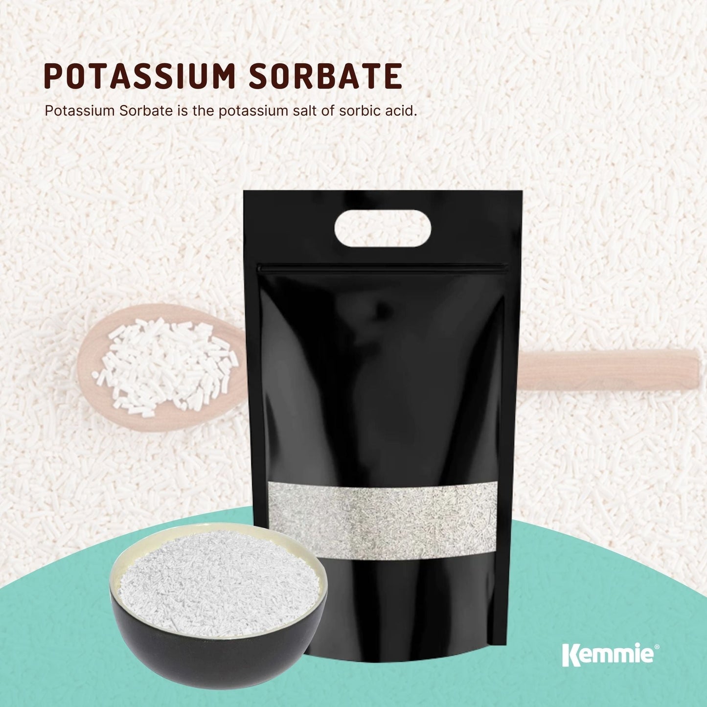 Kemmie Potassium Sorbate Granules E202 Preservative Cosmetic Brewing