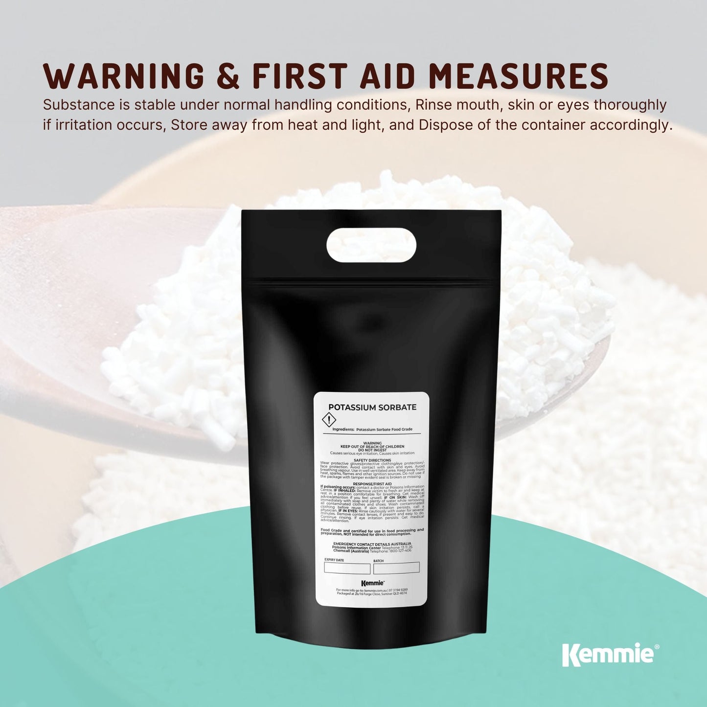 Kemmie Potassium Sorbate Granules E202 Preservative Cosmetic Brewing